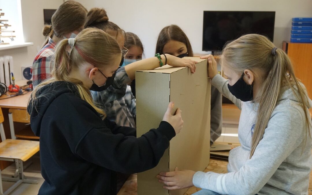 Students working on STEAM activities